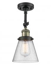 Innovations Lighting 201F-BAB-G64 - Cone - 1 Light - 6 inch - Black Antique Brass - Adjustable Semi-Flush Mount