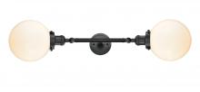 Innovations Lighting 208L-BK-G201-8-LED - Beacon - 2 Light - 8 inch - Matte Black - Adjustable Bath Vanity Light