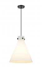 Innovations Lighting 410-1PL-BK-G411-14WH - Newton Cone - 1 Light - 14 inch - Matte Black - Cord hung - Pendant
