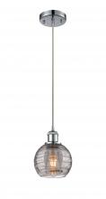 Innovations Lighting 516-1P-PC-G1213-6SM - Athens Deco Swirl - 1 Light - 6 inch - Polished Chrome - Cord hung - Mini Pendant