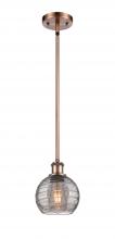 Innovations Lighting 516-1S-AC-G1213-6SM - Athens Deco Swirl - 1 Light - 6 inch - Antique Copper - Mini Pendant