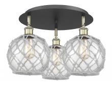 Innovations Lighting 516-3C-BAB-G122-8RW - Farmhouse Rope - 3 Light - 20 inch - Black Antique Brass - Flush Mount