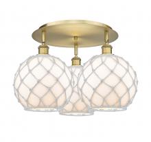 Innovations Lighting 516-3C-BB-G121-10RW - Farmhouse Rope - 3 Light - 22 inch - Brushed Brass - Flush Mount
