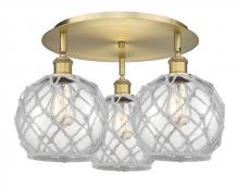 Innovations Lighting 516-3C-BB-G122-8RW - Farmhouse Rope - 3 Light - 20 inch - Brushed Brass - Flush Mount