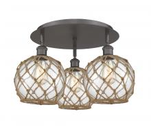 Innovations Lighting 516-3C-OB-G122-8RB - Farmhouse Rope - 3 Light - 20 inch - Oil Rubbed Bronze - Flush Mount