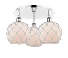 Innovations Lighting 516-3C-PC-G121-8RW - Farmhouse Rope - 3 Light - 20 inch - Polished Chrome - Flush Mount