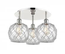 Innovations Lighting 516-3C-PN-G122-8RW - Farmhouse Rope - 3 Light - 20 inch - Polished Nickel - Flush Mount