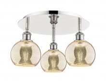 Innovations Lighting 516-3C-PN-G128-6 - Athens - 3 Light - 18 inch - Polished Nickel - Flush Mount