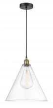 Innovations Lighting 616-1P-BAB-GBC-162 - Berkshire - 1 Light - 16 inch - Black Antique Brass - Cord hung - Pendant
