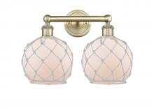 Innovations Lighting 616-2W-AB-G121-8RW - Farmhouse Rope - 2 Light - 17 inch - Antique Brass - Bath Vanity Light