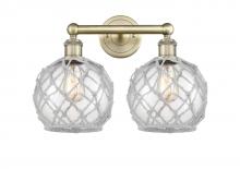 Innovations Lighting 616-2W-AB-G122-8RW - Farmhouse Rope - 2 Light - 17 inch - Antique Brass - Bath Vanity Light