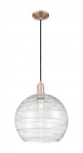Innovations Lighting 716-1P-AC-G124-14 - Athens - 1 Light - 14 inch - Antique Copper - Cord hung - Mini Pendant