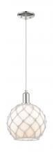 Innovations Lighting 716-1P-PN-G121-10RW - Farmhouse Rope - 1 Light - 10 inch - Polished Nickel - Cord hung - Mini Pendant