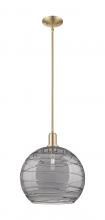Innovations Lighting 716-1S-CB-G1213-14SM - Athens Deco Swirl - 1 Light - 14 inch - Champagne Bronze - Stem hung - Mini Pendant