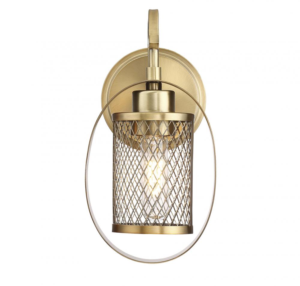 1-Light Wall Sconce in Natural Brass